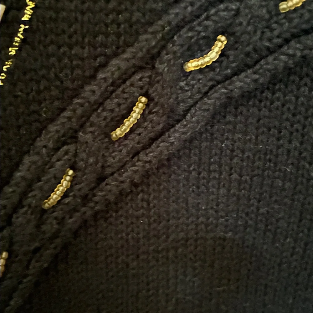 Vintage Fit Knit Black & Gold Sweater